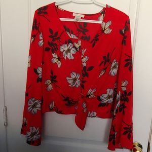 Fuschia Floral Blouse